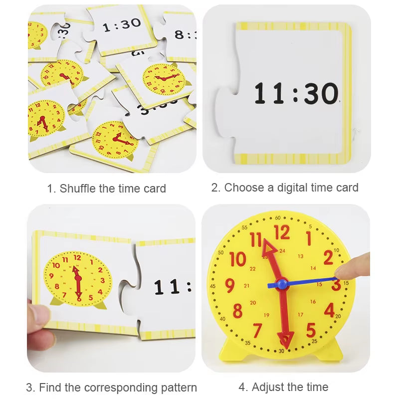 Engaging Montessori Clock Puzzle for Kids - Fun Learning Toy for Time Cognition and Early Education