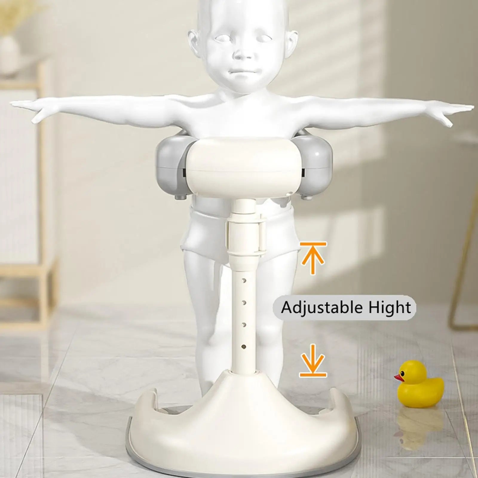 Baby Bath Tub with Shower Stand Anti-Crush Adjustable Shower Tower Anti-Slip Bath Support for Toddlers 6-36 Months Babies