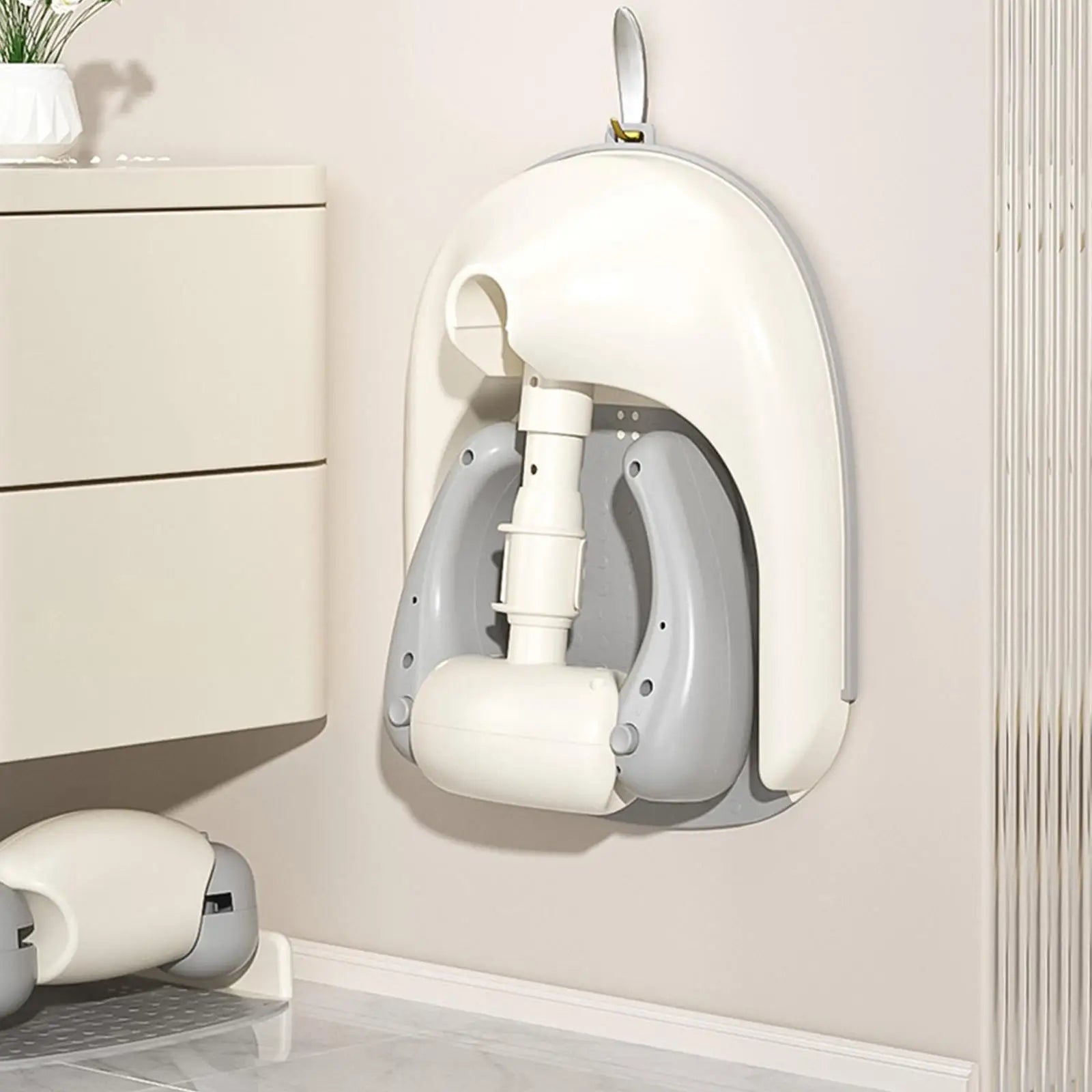 Baby Bath Tub with Shower Stand Anti-Crush Adjustable Shower Tower Anti-Slip Bath Support for Toddlers 6-36 Months Babies