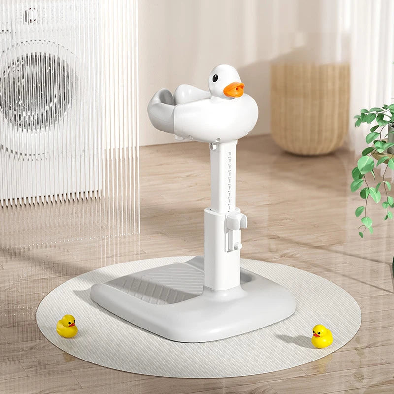 Baby Bath Tub with Shower Stand Anti-Crush Adjustable Shower Tower Anti-Slip Bath Support for Toddlers 6-36 Months Babies