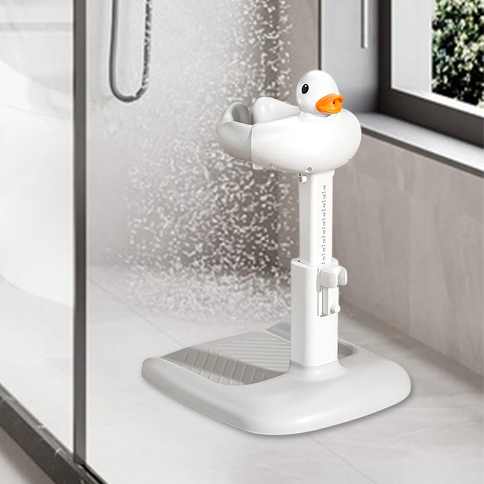 Baby Bath Tub with Shower Stand Anti-Crush Adjustable Shower Tower Anti-Slip Bath Support for Toddlers 6-36 Months Babies