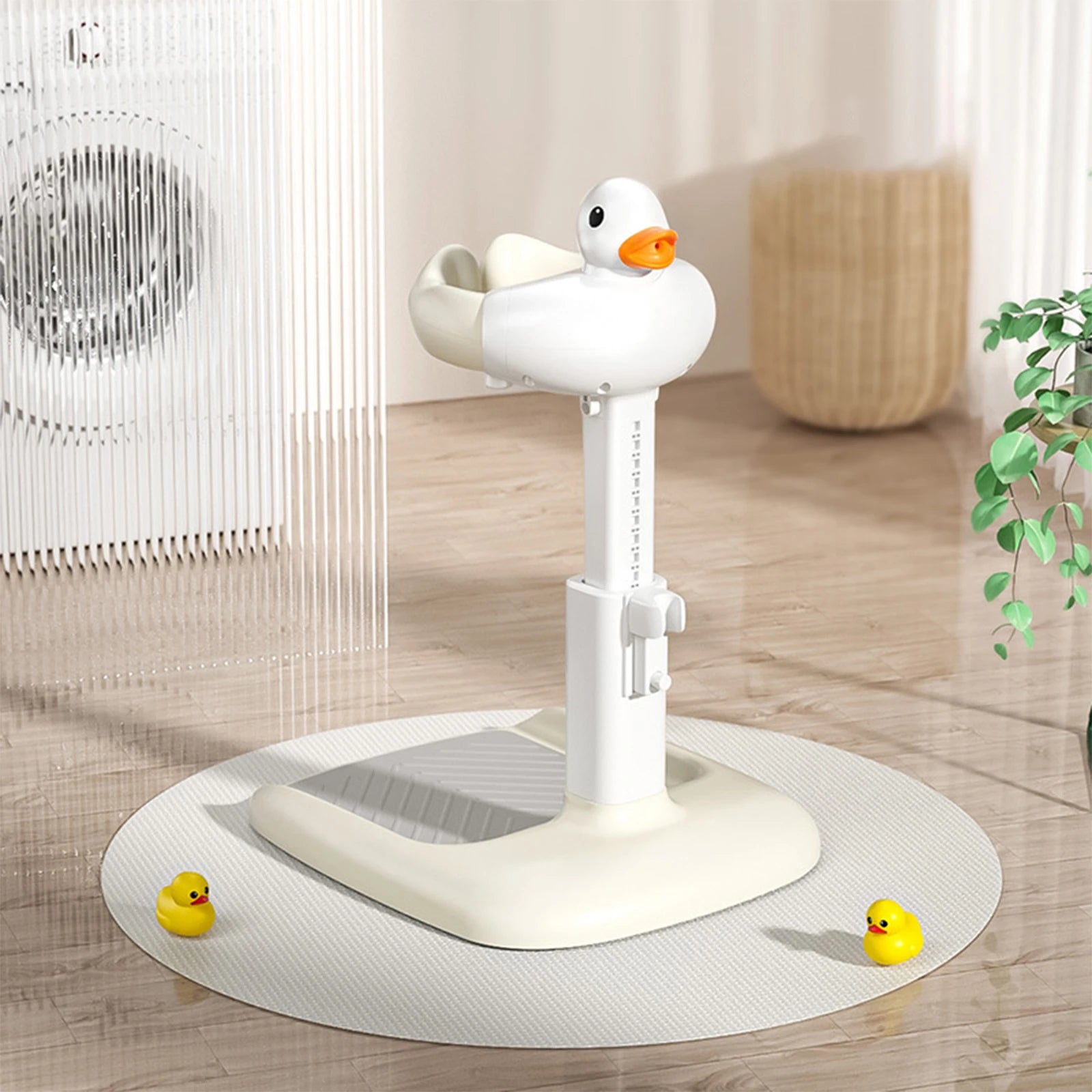 Baby Bath Tub with Shower Stand Anti-Crush Adjustable Shower Tower Anti-Slip Bath Support for Toddlers 6-36 Months Babies