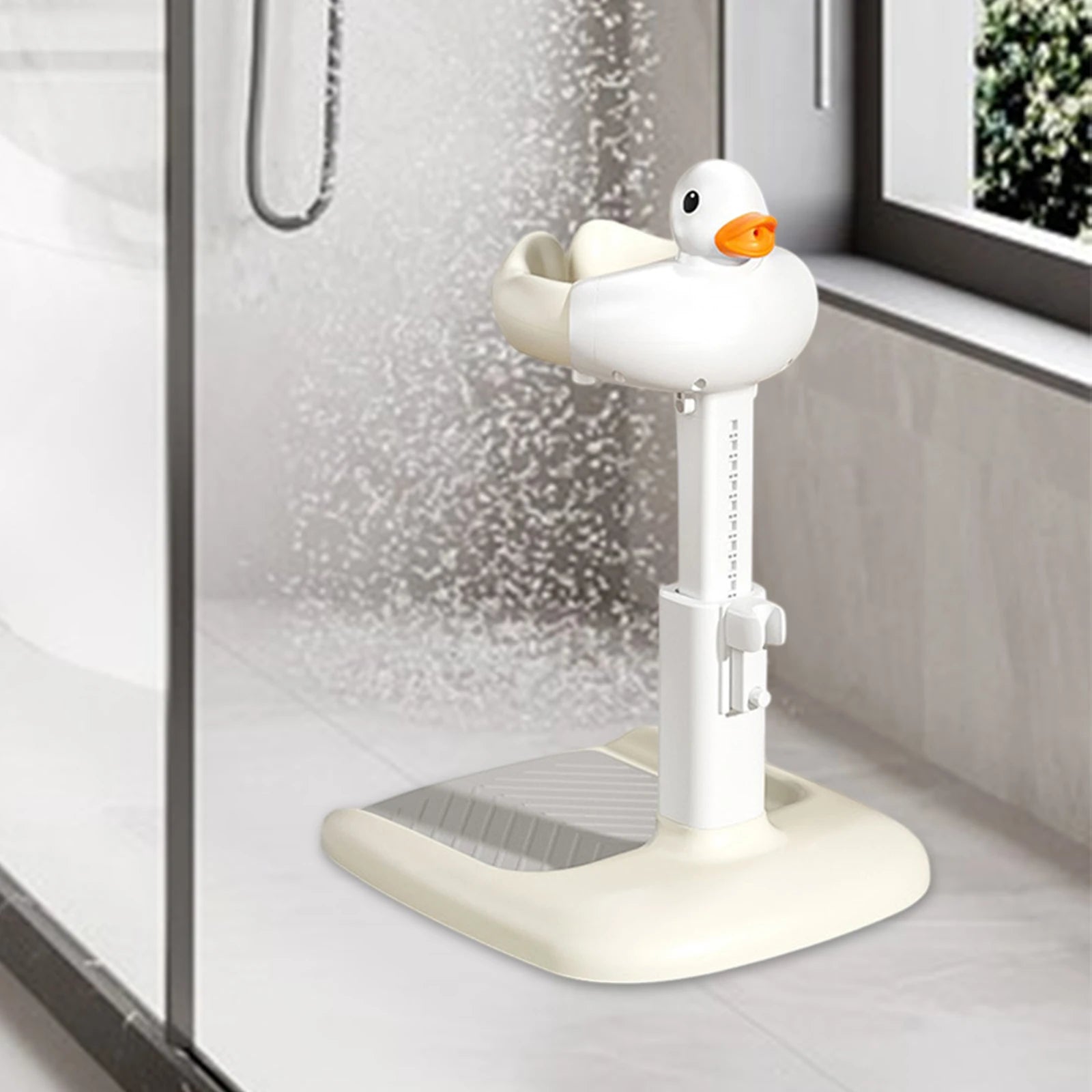 Baby Bath Tub with Shower Stand Anti-Crush Adjustable Shower Tower Anti-Slip Bath Support for Toddlers 6-36 Months Babies