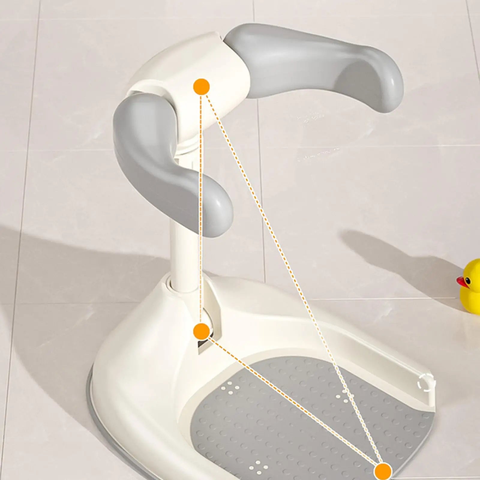 Baby Bath Tub with Shower Stand Anti-Crush Adjustable Shower Tower Anti-Slip Bath Support for Toddlers 6-36 Months Babies