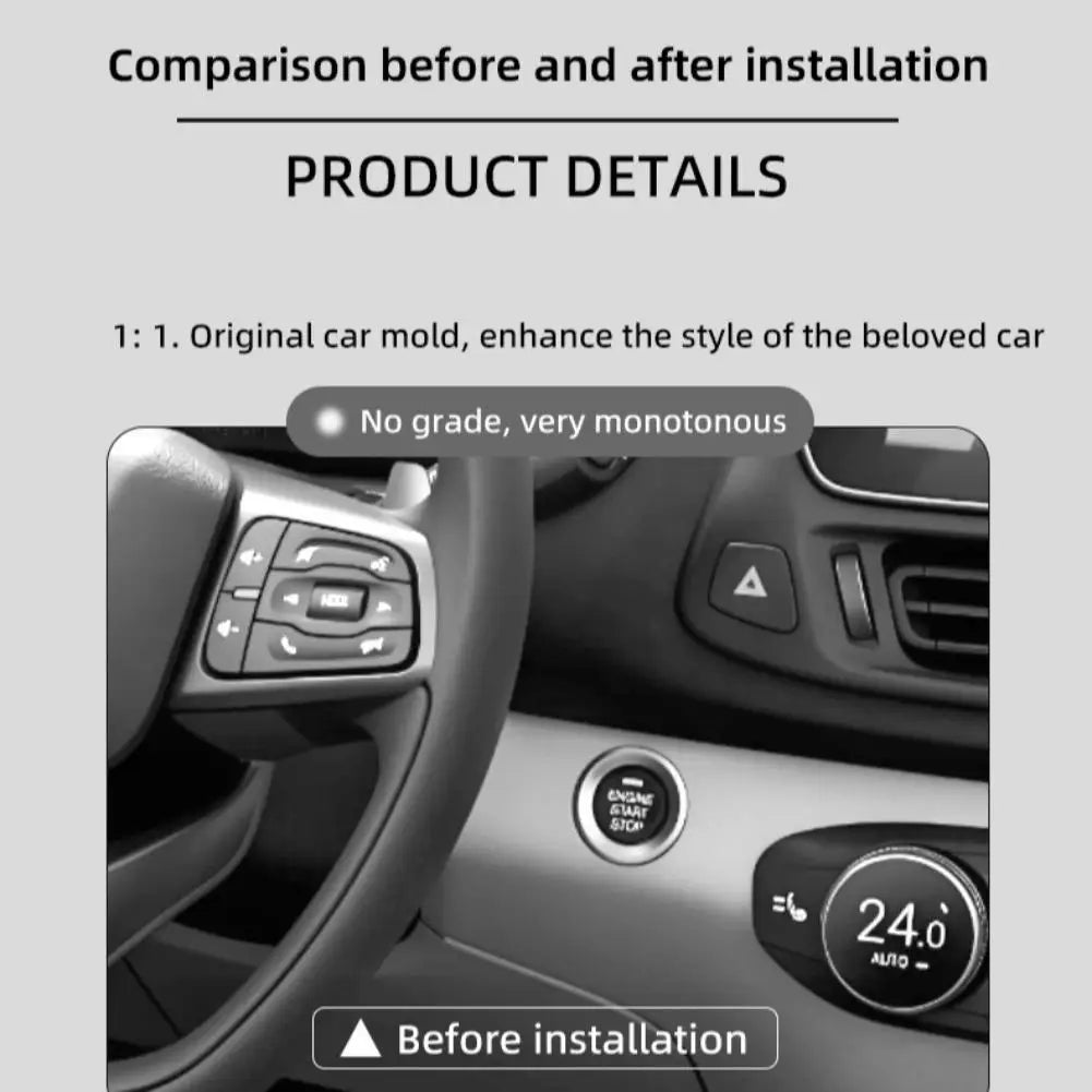 Car Start Button Cover Retro Joystick Decor Car One Click Start Joystick Decor Car Start Switch Button Decor Protective Cover