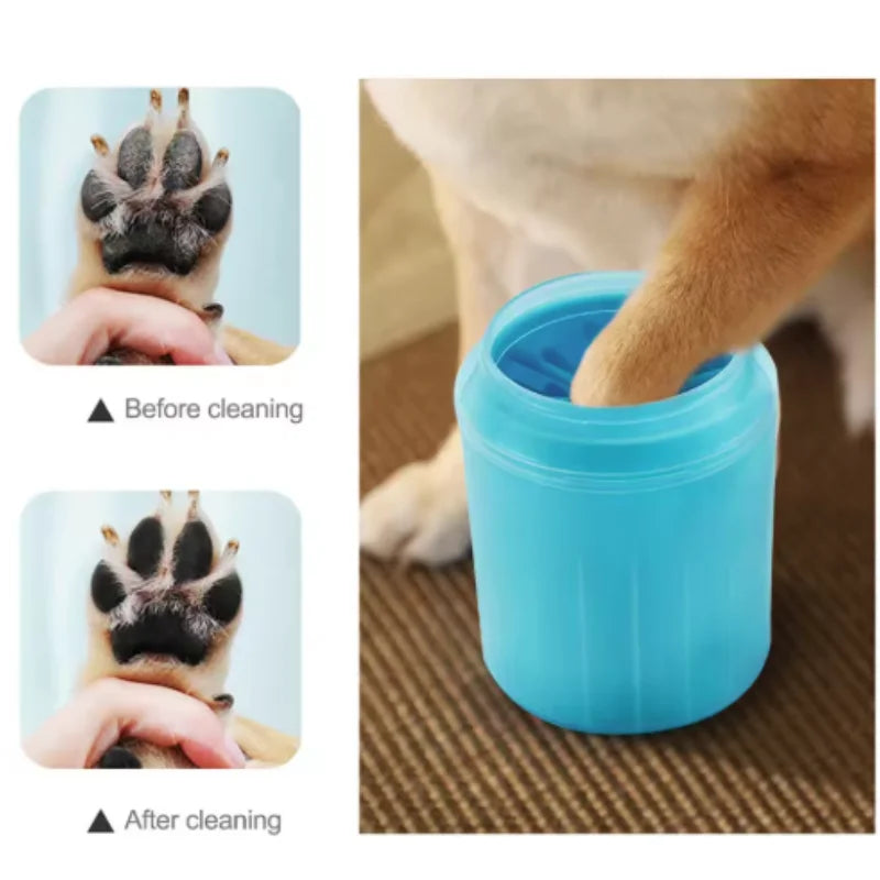 Nettoyeur de pattes pour animaux de compagnie, brosse de nettoyage des pieds en silicone souple, serviette portable pour chiens, seau de lavage des pattes, brosse de nettoyage, accessoires