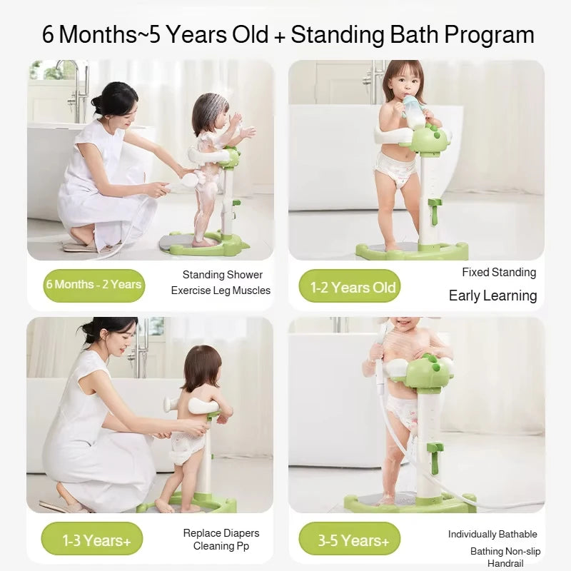 Baby Standing Shower Stand Adjustable Children's Bath Device Household Non-Slip Children's Bath Stand Baby Bath Stand Support