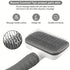 Pet Grooming Brush with One-Click Hair Removal, Bent Needle Massaging Comb for Dogs & Cats