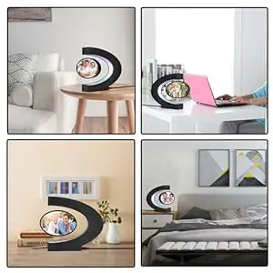 Floating Photo Frame  Levitating  360 Rotating Picture Holder Home Office Desk Creative Gift for Birthday Holiday Kids Friends