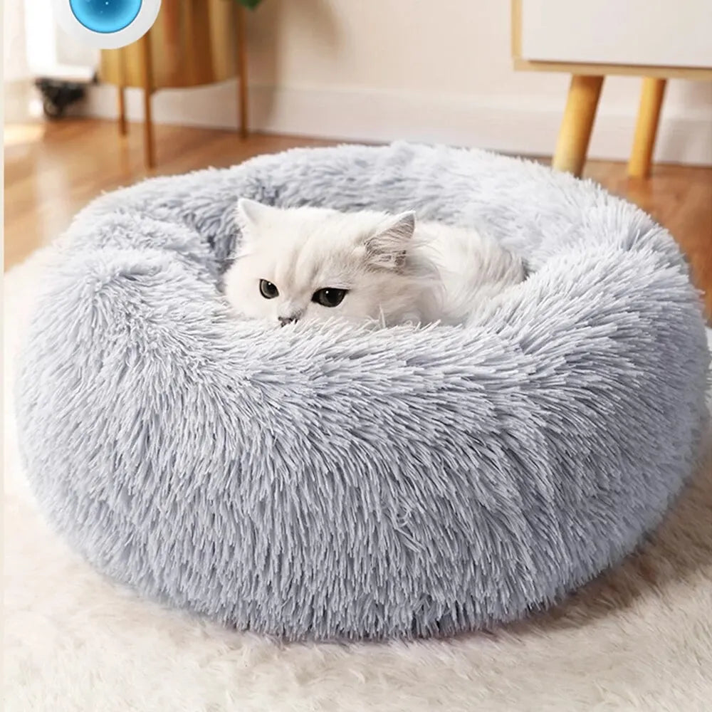 Super lit pour chat, nid de couchage chaud d'hiver, doux et Long en peluche, meilleur lit pour chien, panier, coussin, tapis de repos pour animaux