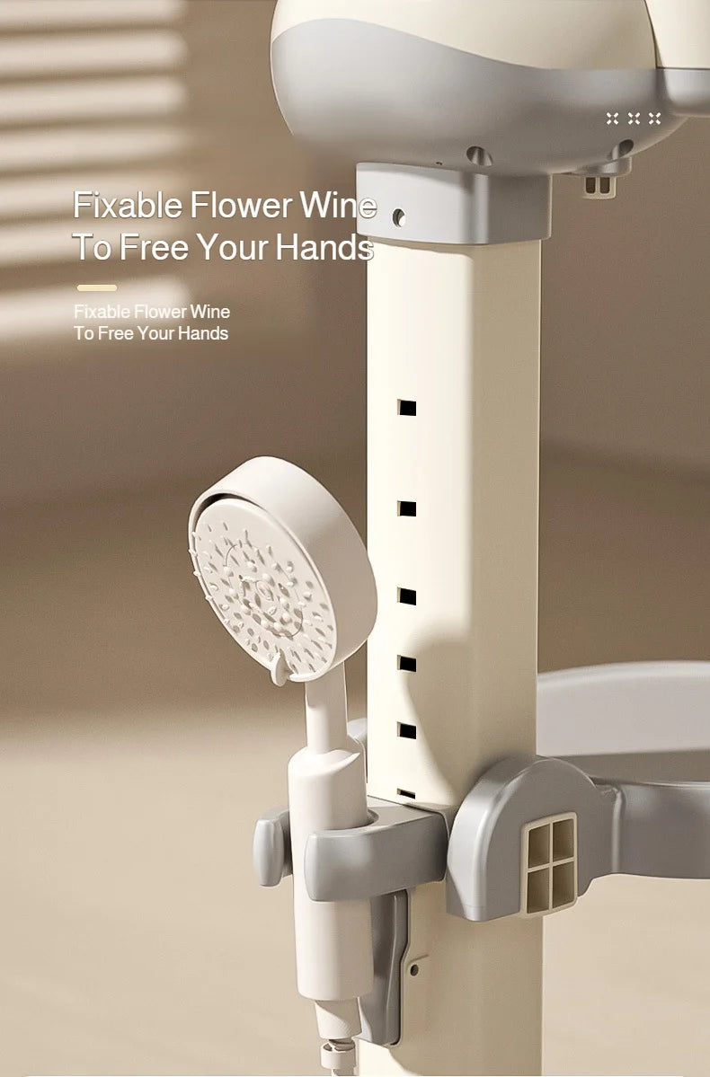 Baby Standing Shower Stand Adjustable Children's Bath Device Household Non-Slip Children's Bath Stand Baby Bath Stand Support