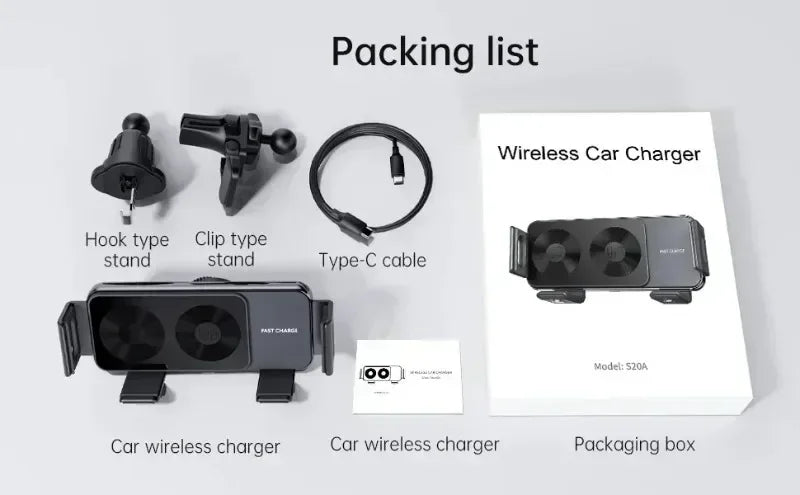 Fast Dual Coil Car Wireless Charger Station Magnet Foldable Cellphone Mount For Samsung Fold 5 4 3 W24 23  S24 S23 S22 Ultra