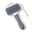 Pet Grooming Brush with One-Click Hair Removal, Bent Needle Massaging Comb for Dogs & Cats